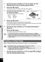 Page 152150
5Editing and Printing
2Use the four-way controller (2345) to select  (Ink 
Rubbing Filter) from the Playback Mode Palette.
3Press the  4 button.
The preview image of the result of the filter effect appears.
4Use the four-way controller ( 45) 
to choose the effect.
You can adjust the effect in five levels.
F  Weak
G  Standard
H  Strong
5Press the  4 button.A confirmation dialog for overwriting the image appears.
If the selected image is protected, the processed image is saved as a new image 
and the...