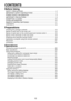 Page 12
1
CONTENTS
Before Using
SAFETY PRECAUTIONS ........................................................................\
.....
IMPORTANT SAFETY INSTRUCTIONS  .......................................................4
POWER SUPPLY INFORMATION  ................................................................9
IMPORTANT PRECAUTIONS  .......................................................................9
EXEMPTION CLAUSES  ........................................................................\...