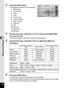 Page 150148
5Editing and Printing
3Press the 4 button.
The digital filter selection screen appears.
1 B&W/Sepia
2 Toy Camera
3 Retro
4 Color
5 Extract Color
6 Color Emphasis
7 High Contrast
8 Starburst
9 Soft
10 Fish-eye
11 Brightness
12 Miniature
4Use the four-way controller ( 23) to choose the digital filter 
you want to use.
The preview image of the result of the filter effect appears.
5Use the four-way controller ( 45) to adjust the effect as 
necessary.
6Press the  4 button.
A confirmation dialog for...