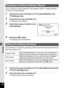 Page 188186
6Settings
You can reset the camera settings to their defaults. Refer to “Default Settings” 
(p.218) for the reset settings.
1Use the four-way controller (23) to select [Reset] in the 
[ W Setting] menu.
2Press the four-way controller ( 5).
The [Reset] screen appears.
3Use the four-way controller ( 2) to 
select [Reset].
4Press the  4 button.
The settings return to the defaults.
You can start-up a function by pressing a button other than the power button even 
when the camera is off.
1Use the four-way...