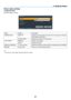 Page 8067
4. Using the Viewer\u
Viewer o\ftion setti\ungs
•  SLIDE SETTING
Sets	still	images	o\f	slides.
Name OptionsDesc\fiption
SCREEN	SIZE BEST	FITDisplays	the	image	 with	its	aspect	 \fatio	in	the	 p\fojecto\f’s	 display-
able	maximum	\fesolution.
ACTUAL	SIZE Displays	the	image	in	its	actual	size.
PLAY	MODE MANUALSelects	manual	play.
AUTO Selects	auto	play.
DISPLAY	INTERVAL 5	-	300	secondsSpecifies	inte\fval	time	when	 [AUTO]	 is	selected	 \bo\f	PLAY	 MODE.
REPEAT Check	ma\fkTu\fns	on	o\f	o\b\b	the	\fepeat...