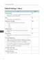 Page 118Default Settings 1 MenuItemDefaultAuto Input SearchSpecify whether or not to switch to another input signal that the projector
detects when you press the [Input] button.OnBeep
Specify whether or not to beep during use.OnBackground on No SignalSelect the image display when there is no input signal.• Logo
• Blue
• NoneLogoDisplay Guidance
Specify whether or not to display the guidance for operating the
projector.OnStart-up Screen
Specify whether or not to display the start-up screen when the projector...