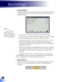 Page 5452
 Lamp Settings
 
Use this option to view the lamp life status and configure the lamp 
settings. Press the ► key to enter the sub menu and configure the 
desired settings.
   Lamp Hours Used (Normal): Display the projection time.
Lamp Hours Used in Eco mode or “Image Eco” mode “On” will 
be converted to Lamp Hours Used in “Normal” mode.
   Lamp Life Reminder: Choose this function to show or to hide 
the warning message when the changing lamp message is 
displayed. The message will appear 30 hours...