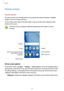 Page 23Basics
23
Home screen
Home screen
The Home screen is the starting point for accessing all of the device’s features. It displays 
widgets, shortcuts to apps, and more.
To view other panels, swipe to the left or right, or tap one of the screen indicators at the 
bottom of the screen.
The Home screen may appear differently depending on the region or service 
provider.
A widgetAn app Screen indicators
Favourite apps
Apps screen icon
A folder
News screen indicator. View the  latest articles in various...