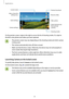 Page 58Applications
58
Camera settings
Hide or show the 
setting icons.
Quick settings Record a video.
Take a photo.
Switch between the 
front and rear 
cameras.
Shooting modes Preview thumbnail
Current mode
On the preview screen, swipe to the right to access the list of shooting modes. Or, swipe to 
the left to view photos and videos you have captured.
•	The preview screen may vary depending on the shooting mode and which camera 
is being used.
•	The camera automatically shuts off when unused.
•	Make sure that...