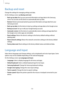 Page 100Settings
100
Backup and reset
Change the settings for managing settings and data.
On the Settings screen, tap 
Backup and reset.
•	Back up my data: Back up your personal information and app data to the Samsung 
server. You can also set the device to automatically back up data.
•	Restore: Restore previously backed up personal information and app data from your 
Samsung account.
•	Back up my data: Set the device to back up settings and app data to the Google server.
•	Backup account: Set up or edit your...