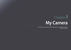 Page 29Chapter 1
My Camera
Learn about your camera’s layout, display icons, lens, optional accessories,  and basic functions. 