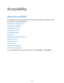 Page 102102
Accessibility
About Accessibility
Accessibility menus are special features for those with certain physical disabilities, such as 
poor eyesight or hearing impairment.
Setting the accessibility shortcut
Voice feedback (TalkBack)
Changing the font size
Magnifying the screen
Turning off all sounds
Mono audio
Setting tap and hold delay options
Interaction control
Auto rotate screen
Screen timeout
Answering or ending calls
Using other useful features
To use accessibility menus, open the Apps screen and...