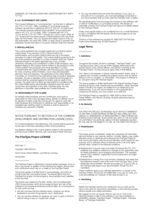 Page 139DAMAGES, SO THIS EXCLUSION AND LIMITATION MAY NOT APPLY 
TO YOU.
8. u.S. goVernMent end uSerS.
The Covered Software is a “commercial item,” as that term is defined in 
48 C.F.R. 2.101 (Oct. 1995), consisting of “commercial computer 
software” (as that term is defined at 48 C.F.R. 252.227-7014(a)(1)) and 
“commercial computer software documentation” as such terms are 
used in 48 C.F.R. 12.212 (Sept. 1995). Consistent with 48 C.F.R. 
12.212 and 48 C.F.R. 227.7202-1 through 227.7202-4 (June 1995), all 
U.S....