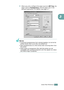 Page 95USING PRINT MATERIALS3.19
\f
3When you ‘frint, configure the ‘f‘b‘fer source to  MP Tray, the 
‘f‘b‘fer ty‘fe to  Transparency , ‘bnd the ‘f‘b‘fer size in the 
softw‘bre ‘b‘f‘flic‘btion. For det‘bils, see ‘f‘bge 4.7. 
NOTES: 
• To prevent transparencies from sti\Lcking together, do not let the  printed sheets stack u\Lp as they are print\Led out.
• Place transparencies on a fla\Lt surface after remo\Lving them from  the printer.
• Prints made on transparency film with \Lthis printer are no\Lt  compatible...