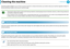 Page 50503. MaintenanceCleaning the machine
If printing quality problems occur or if you use your machine in a dusty environment, you need to clean your machine regularly to keep it in 
the best printing condition and use your machine longer.
 
• Cleaning the cabinet of the machine with cleaning materials containing large amounts of alcohol, solvents, or other strong substances 
can discolor or distort the cabinet. 
• If your machine or the surrounding area is contaminated with toner, we recommend you use a...