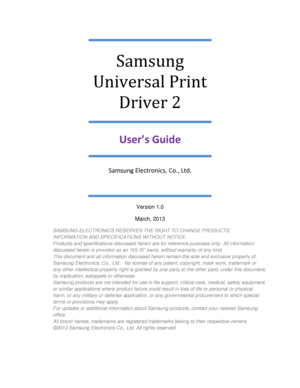 Page 1 
 
 
 
 
 
 
 
 
 
 
 
 
 
Version 1.0 
March, 2013 
SAMSUNG ELECTRONICS RESERVES THE RIGHT TO CHANGE PRODUCTS, 
INFORMATION AND SPECIFICATIONS WITHOUT NOTICE. 
Products and specifications discussed herein are for reference purposes only. All information 
discussed herein is provided as an “AS IS” basis, without warranty of any kind. 
This document and all information discussed herein remain the sole and exclusive property of 
Samsung Electronics, Co., Ltd..  No license of any patent, copyright, mask...