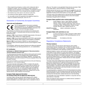 Page 12v
• When programming emergency numbers and/or making test calls to 
emergency numbers, use a non-emergency number to advise the 
emergency service dispatcher of your intentions. The dispatcher will give 
you further instructions on how to actually test the emergency number.
• This machine may not be used on coin service or party lines.
• This machine provides magnetic coupling to hearing aids.
• You may safely connect this equipment to the telephone network by 
means of a standard modular jack, USOC...