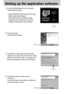 Page 112112
Setting up the application software
19. A window will be displayed as shown alongside.
Click the [INSTALL] button.
- Check the [MANUAL] button. Instructions for using
Digimax reader will be displayed.
- Click the [EXIT] button and Digimax reader
installation will be cancelled and a window for
installing PhotoImpression will be displayed. 
20. A window will open.
Click the [Next(N)>] button.
[Click !]
[Click !]
22. A destination selection window will open. 
Click [Next >].
To copy to the files to...