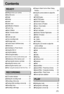 Page 33
Contents
Getting to know your camera5
About the icons5
Danger6
Warning6
Caution7
System chart8
Identification of features10
Front & Top10
Back & Bottom10
Side/ 5-function button11
Cradle11
Movie clip mode12
Voice recording mode12
Still image mode12
Function lamp & Self-timer lamp13
Mode icons13
Connecting to a Power Source14
Using the SAC-4114
Using the batteries17
Removing the battery17
Instructions on how to use the memory card18 
Maintenance of the memory card18
Preserving the memory card data18...