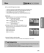 Page 4949
RECORDING
Size
You can select the image size you require.
1. Rotate the mode dial to the RECORDING mode and press the MENU button.
2. Press the DOWN button and the cursor will be shifted to the main menu.
3. Select [SIZE] menu by pressing the UP/DOWN button.
4. Press the RIGHT button and the cursor will shift to the [SIZE] sub menu.
5. Press the OK button to confirm the setting.
Press the menu button twice and the menu display will be disappeared. Take a picture.
INFORMATION
A large image uses more...