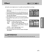 Page 5757
RECORDING
Effect
Using the camera’s digital processor, it is possible to add special effects to your images.
1. Rotate the mode dial to the RECORDING mode and press the
MENU button.
2. Press the DOWN button and the cursor will be shifted to the main menu
.
3.  Select the [SHOOTING] menu by pressing the UP/DOWN button.
4. Press the DOWN button on the [SHOOTING] menu and the next
menu page will be displayed.
5. Select the [EFFECT] menu by pressing the UP/DOWN button.
6. Press the RIGHT button and the...