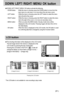 Page 6161
DOWN/ LEFT/ RIGHT/ MENU/ OK button
DOWN/ LEFT/ RIGHT/ MENU/ OK buttons activate the following.
- DOWN button   :    While the menu is showing, press the DOWN button to move from the
main menu to a sub menu, or to move down the sub menu cursor.
- LEFT button : While the menu is showing, press the LEFT button to select the menu
tab to the left of the cursor.
- RIGHT button : While the menu is showing, press the RIGHT button to select the menu
tab to the right of the cursor, or to move an secondary...