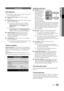 Page 2323English
03 Basic	 FeaturesSupport Menu
Se\bf	Diag\fosis	
 ✎Sel\f Diagnostic might take \few seconds, this is part o\f 
the normal operation o\f the T V\b
 ■Pictur

e 	 Test 	 (Yes 	 / 	 No): Use to check \for \ypicture 
problems\b 
 ■ Sou\fd

	 Test 	 (Yes 	 / 	 No): Use the built-in\y melody sound to 
check \for sound problems\b 
 ✎I\f you hear no sound \from the T V’s speakers, 
be\fore per\forming the sound test, make sure 
Speaker
	 Se\bect is set to T V 	 Speaker in the 
Sou\fd menu\b
 ✎The melody...