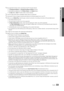 Page 3333English
04 Advanced	 \beatures ✎No supported \functions when connecting to the PC through network:
 xThe Background	Music and Background	Music	Setting \functions\b
 xSorting \files by pre\ference in the Photos , Music, and Videos \folders\b
 xThe � (REW) or µ (FF) button while a movie is playing\b
 ✎The Divx DRM, Multi-audio, embedded caption does not supported\b
 ✎Samsung PC Share manager should be permitted by the \firewall programme on your PC\b
 ✎When you use Media	Play mode through a network...