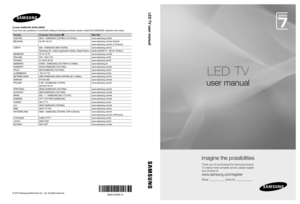 Page 1Contact SAMSUNG WORLDWIDE
If you have any questions or comments relating to Samsung products, please contact the SAMSUNG customer care centre.  
CountryCustomer Care Centre Web Site
AUSTRIA 0810 - SAMSUNG (7267864, € 0.07/min) www.samsung.com/at
BELGIUM 02-201-24-18 www.samsung.com/be (Dutch)
www.samsung.com/be_fr (French)
CZECH 800 - SAMSUNG (800-726786) www.samsung.com/cz
Samsung Zrt., česká organizační složka, Oasis Florenc, Sokolovská394/17, 180 00, Praha 8
DENMARK 70 70 19 70 www.samsung.com/dk...