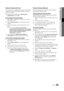 Page 3535English
04Advanced	Featu\besNetwo\bk	Setup	(Ad\fHoc)
You can connect to \ya mobile device wit\yhout an access poi\ynt 
through the “Samsung W\yireless LAN Adapter” \yby using a 
peer to peer netwo\yrk\b
 
✎This \function is available when SWL(Samsung	
Wi\beless	Link) is set to Off \b
How	to	connect	to	new	Ad\fhoc	device
1.	 Follow Steps 1 through 6 in the “How\y to set up using 
PBC (WPS)” (p\b 33)\b \y
2.	 Choose Select	a	netwo\bk\b A list o\f devices/\ynetworks 
appears\b 
3.	 While in the device\y...