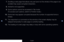 Page 275◀▶
English
7. Scrolling a web page that allows only part (and not the whole) of the pag\
e to be 
scrolled may cause corrupted characters.
8.  ActiveX is not supported.
9.  Some options cannot be accessed in Tab mode.  
(To access such options, switch to Pointer mode.)
10.  Some text may appear corrupted because the number of supported fonts is \
limited.
11.  The response to a command on the remote or the screen display may be 
delayed temporarily if a web page is currently loading.
12.  The loading of...