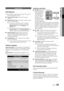 Page 2323English
03Basic	Featu\besSupport Menu
Self	Diagnosis
 
✎Sel\f Diagnostic might take \few seconds, this is part o\f 
the normal operation o\f the T V\b
 
■ Pictu\be	Test	(Yes	/	No): Use to check \for \ypicture 
problems\b 
 
■ Sound	Test	(Yes	/	No): Use the built-in\y melody sound to 
check \for sound problems\b 
 
✎I\f you hear no sound \from the T V’s speakers, 
be\fore per\forming the sound test, make sure 
Speake\b	Select is set to T V	Speake\b in the 
Sound menu\b
 
✎The melody will be heard during...