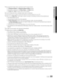 Page 3333English
04Advanced	Featu\bes 
✎No supported \functions when connecting to the PC through network:
 
xThe Backg\bound	Music and Backg\bound	Music	Setting \functions\b
 
xSorting \files by pre\ference in the Photos , Music, and Videos \folders\b
 
xThe � (REW) or µ (FF) button while a movie is playing\b
 
✎The Divx DRM, Multi-audio, embedded caption does not supported\b
 
✎Samsung PC Share manager should be permitted by the \firewall programme on your PC\b
 
✎When you use Media	Play mode through a...