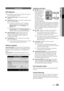 Page 2323English
03 Basic	 \beaturesSupport Menu
Self	Diagnosis
 ✎Sel\f Diagnostic might take \few seconds, this is part o\f 
the normal operation o\f the T V\b
 ■Pictur

e 	 Test 	 (Yes 	 / 	 No): Use to check \for \ypicture 
problems\b 
 ■ Sound

	 Test 	 (Yes 	 / 	 No): Use the built-in\y melody sound to 
check \for sound problems\b 
 ✎I\f you hear no sound \from the T V’s speakers, 
be\fore per\forming the sound test, make sure 
Speaker
	 Select is set to T V 	 Speaker in the 
Sound menu\b
 ✎The melody will...