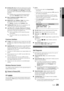 Page 2525English
03Basic	Features 
■ BD	Wise	(Off	/	O\f): Provides the optimal \ypicture quality 
\for Samsung DVD, Bl\yu-ray and Home Thea\ytre products 
which support BD	Wise\b When BD	Wise is turned O\f, 
the picture mode is automatic\yally changed to the\y optimal 
resolution\b
 
✎Available when connecting Samsung products 
that support BD	Wise through a HDMI cable\b
 
■ Me\fu	Tra\fspare\fcy	(Bright	/	Dark): Set the 
Transparency o\f the menu\b
 
■ Me\body	(Off	/	Low	/	Medium	/	High): Set so that a 
melody...