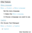 Page 205Other FeaturesMenu Language
Menu  → System
 
→  Menu Language
Set the menu language.
1.  
Select  the  Menu Language.
2.  
Choose a language you want to use.
Caption
(On-Screen Text Dialogue)
Menu  → System
 
→  Caption
 
●Caption
You can switch the caption function on 
 