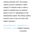 Page 207(analog channels only) The analog 
caption function operates in either 
analog TV channel mode or when a 
signal is supplied from an external 
device to the TV. (Depending on the 
broadcasting signal, the analog caption 
function may or may not work with 
digital channels.)
Default / Service1 –  Service6 /  CC1 – 
CC4  / Text1 –  Text4: (Digital channels 
only) The digital caption function 
 