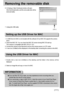 Page 111111
Removing the removable disk
If you use Mac OS 10.0 or later, you may experience an error occurring when you
transfer files from the PC to the camera.
If you cannot play a video in MAC OS 9.x, check the version of your QuickTime Player.
If your version of QuickTime Player is earlier than 5.x, then install a version 6.0.3 or
later. To install QuickTime Player, use the supplied CD-ROM or download a free version
from the Apple site at http://www.apple.com. 
INFORMATION
1. A USB Driver for MAC is not...