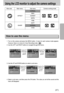 Page 3737
Using the LCD monitor to adjust the camera settings
Menu tab Main menu Sub menu Camera working mode
NORMAL
B&W
SUNSET
SEPIA
RGB
SOFT
NORMAL
VIVID
How to use the menu
3. Use the UP and DOWN buttons to select a sub menu.
4. Select a sub menu, and then press the OK button. The value you set will be saved and the
menu will disappear. 1. Turn on the camera and press the MENU button. A menu for each camera mode appears.
However, there is no menu for Voice Recording mode. (       )
2. Use the LEFT and RIGHT...