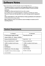 Page 104104
Software Notes
Please ensure that you read the instruction manual carefully before use.
The attached software is a camera driver and image editing software tool for Windows.
Under no circumstances should all or part of either the software or the user manual be
reproduced.
Copyrights for software are licensed only for use with a camera.
In the unlikely event of a manufacturing fault, we will repair or exchange your camera. 
We cannot, however, be held responsible in any way for damage caused by...