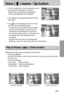 Page 4949
Voice (     ) memo / Up button
3. Press the shutter button to start recording and voice will
be recorded to the still image for 10 seconds. 
While the voice is recording, the recording status
window will be displayed as shown alongside.
4. The recording can be stopped by pressing the shutter
button again.
5. The (        ) icon will be displayed on the LCD monitor
after voice memo recording has finished. 
- Voice memos can’t be recorded onto movie clip files.
- A distance of 40cm between you and the...