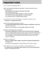 Page 8080
Important notes
Be sure to observe the following precautions!
This unit contains precision electronic components. Do not use or store this unit in the
following locations.
- Areas exposed to severe changes in temperature and humidity.
- Areas exposed to dust and dirt.
- Areas exposed to direct sunlight or the inside of a vehicle in hot weather.
- Environments where there is high magnetism or excessive vibration.
- Areas with high explosives or highly flammable materials.
Do not let the unit come into...