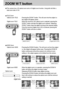 Page 2828ZOOM W/T buttonThis camera has a 3X optical zoom and a 4X digital zoom function. Using both will offer a
total zoom ratio of 12X.TELE Zoom
Optical zoom TELE : Pressing the ZOOM T button. This will zoom into the subject i.e.
the subject will appear nearer.
Digital zoom TELE : When the maximum (3X) optical zoom is selected, pressing the
ZOOM T button activates the digital zoom software. Releasing
ZOOM T button stops the digital zooming at the required setting. 
Once the maximum digital zoom (4X) is...