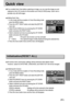 Page 8585
Quick view
If you enable Quick View before capturing an image, you can view the image you just
captured on the LCD monitor for the duration set in the [Q.VIEW] setup. Quick view is
possible only with still images.
Setting Quick View
1. In any mode with the exception of Voice Recording mode,
press the MENU button.
2. Press the LEFT/ RIGHT button and select the [SETUP]
menu tab.
3. Select the [Q.VIEW] menu by pressing the UP/ DOWN
button and press the RIGHT button.
4. Select a desired sub menu by...