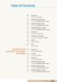 Page 4Table Of Contents
Table Of Contents4
54 Sharpness
54 Configuring Sharpness
55 SAMSUNG MAGIC Bright
55 Configuring SAMSUNG MAGIC Bright
56 SAMSUNG MAGIC Angle
56 Configuring SAMSUNG MAGIC Angle
57 SAMSUNG MAGIC Upscale
57 Configuring SAMSUNG MAGIC Upscale
58 Image Size
58 Changing the  Image Size
59 H-Position & V-Position
59 Configuring H-Position & V-Position
60 Coarse
60 Adjusting  Coarse
61 Fine
61 Adjusting Fine
SCREEN SETUP
(S22C350B / S23C350B / S24C350BL)62 Brightness
62 Configuring  Brightness
63...