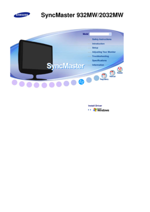 Page 1  
  
  
  
  
  
  
  
  
  
  
  
  
  
  
   
    
 
  
Install Drive
r
 
 
   
   
  
          
SyncMaster 932MW/2032MW
 