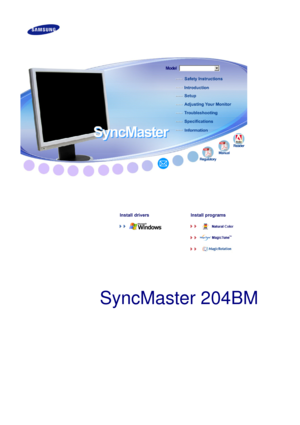 Page 1  
  
  
  
  
  
  
  
  
  
  
  
  
  
    
 
 
 
Install drivers   Install programs  
  
   
  
  
     
SyncMaster 204BM
 