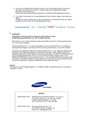 Page 574. If you are not satisfied with the quality of picture, you can get better quality of picture by executing auto adjustment function in display screen that is appeared as window 
termination button is pressed. 
If theres still noise after automatic adjust ment, use FINE/COARSE adjustment function.  
 
5. If you view a fixed screen for an extended period of time, residual image or blurriness may  appear. 
Change the mode to energy save or set a screensaver to moving picture when you need to 
be away from...