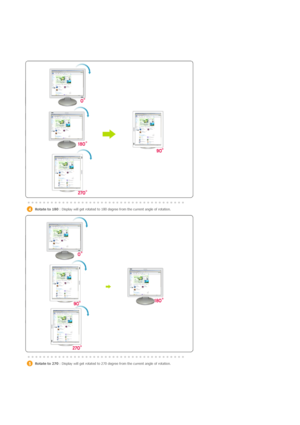 Page 57 Rotate to 180 : Display will get rotated to 180 degree from the current angle of rotation. 
 Rotate to 270 : Display will get rotated to 270 degree from the current angle of rotation. 
 