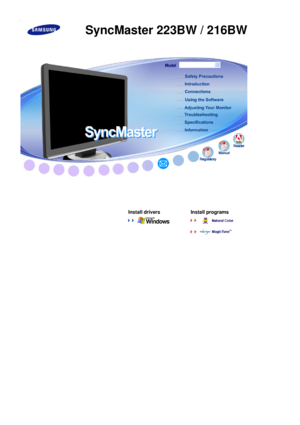 Page 1 
  
  
  
  
  
  
  
  
  
  
  
  
  
 
 
SyncMaster 223BW / 216BW
 
Install drivers Install programs
  
    
 
 
 