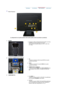 Page 14 
 
 
 Parte Posterior 
(La disposición en la parte posterior del monitor podría variar de producto a producto)  
  
1. POWER  
 
 
 
zConecte el cable de alimentación del monitor a la toma 
POWER de la parte posterior del monitor. 
Este producto se puede utilizar con 100 ~ 240 V CA 
(+/- 10%). 
 
 
2. DVI/PC IN / HDMI/PC/DVI-D AUDIO IN  
 
 
 
1.
PC  
: Conecte el cable de señal al puerto 
PC de la parte 
posterior del monitor.  
 
2.
DVI-D  
: Conecte el cable DVI al puerto 
DVI-D de la parte...