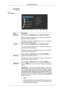 Page 29INFOR-
MATION
   
      PictureMenuDescription
Brightness (Not available in 
MagicBright  mode of Dynamic Contrast.)
You  can 

use the on-screen menus to change the brightness ac-
cording to personal preference.
The larger the number, the brighter the screen. The smaller the
number, the darker the screen. Contrast (Not available in 
MagicBright mode of Dynamic Contrast.)
You  can 

use  the  on-screen  menus  to  change  the  contrast  ac-
cording to personal preference.
The larger the number, the...