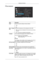 Page 34 SETUP&RESETMenuDescription
Reset Reverts the product settings to factory defaults.
•
Yes
• No Menu  Transpar-
ency Change the transparency of the background of the OSD.
•
Off  : 

The menus are displayed in the normal way (non-trans-
parently).
• On : The menus are displayed transparently. Language You can select the language used to display the menus.
You can choose one of nine languages.
 Note
The  language 

chosen  affects  only  the  language  of  the  OSD.  It
has no effect on any software running...