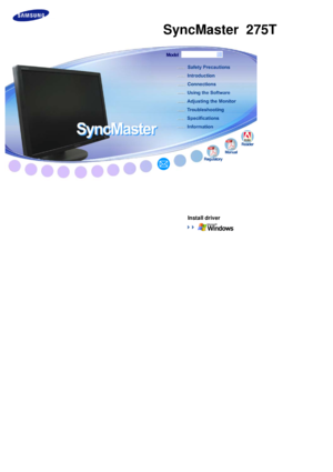 Page 1 
  
  
  
  
  
  
  
  
  
  
  
  
  
 
 
Install driver
 
   
 
 
SyncMaster  275T
 